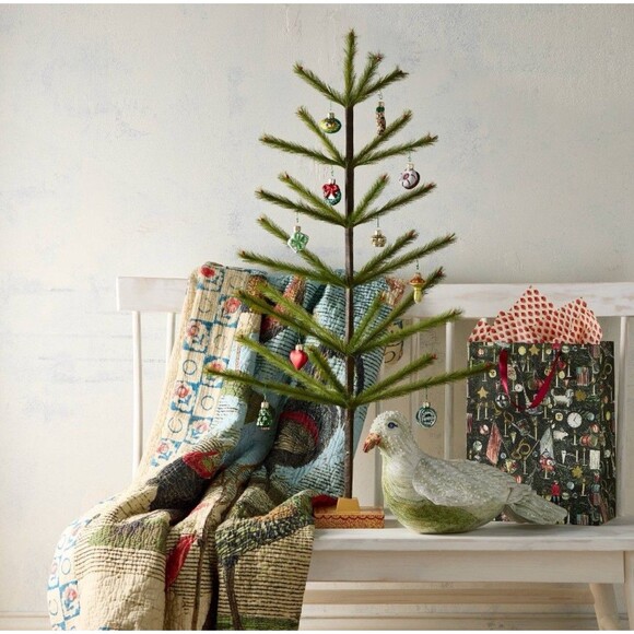 John Derian for Target 36” Christmas Tree Faux Antique Feather with Red Berries